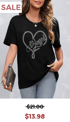 Black Hot Drilling Short Sleeve T Shirt
