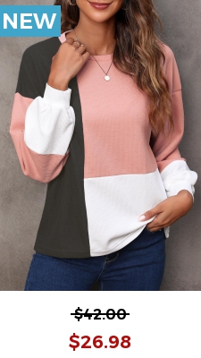 Light Pink Contrast Long Sleeve Sweatshirt