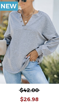 Grey Marl Long Sleeve Split Neck Sweatshirt