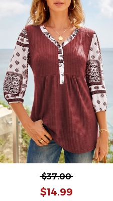 V Neck Deep Red Tribal Print Sweatshirt