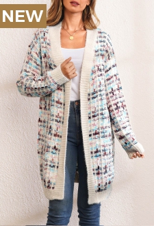 Colorful Long Sleeve Open Front Cardigan