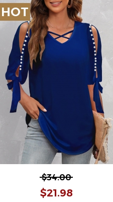 Pearl Design Cold Shoulder Navy T Shirt