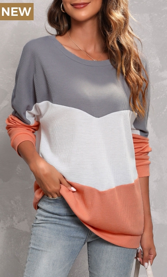 Pink Long Sleeve Round Neck Sweatshirt
