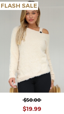 Skew Neck Solid Long Sleeve Cold Shoulder Sweater