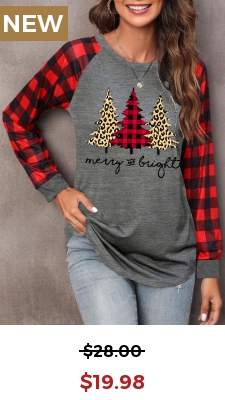 Red Christmas Tree Print Long Sleeve Sweatshirt