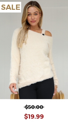 Skew Neck Solid Long Sleeve Cold Shoulder Sweater