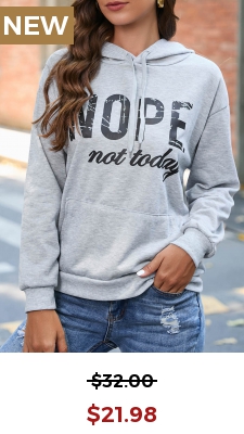 Light Grey Marl Pocket Letter Print Hoodie