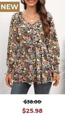Multi Color Floral Print Long Sleeve T Shirt