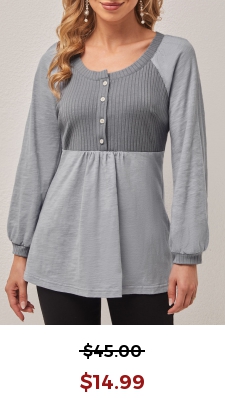 Long Sleeve Round Neck Grey T Shirt