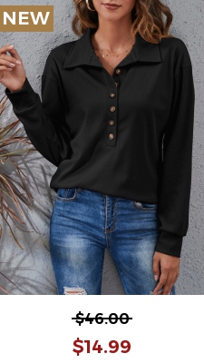 Black Button Long Sleeve T Shirt