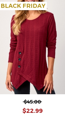 Wine Red Asymmetric Hem Long Sleeve Valentines Sweatshirt
