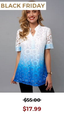 Tie Dye Print Split Neck Lace Blouse