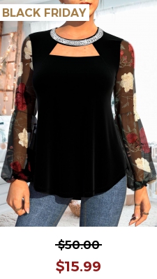 Valentines Black Embellished Neck Velvet Stitching T Shirt