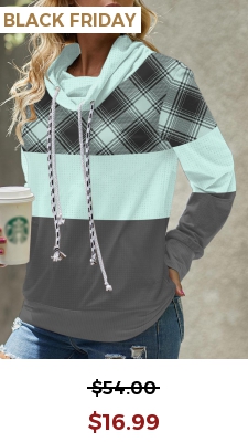 Mint Green Tartan Print Long Sleeve Sweatshirt
