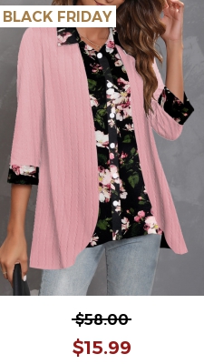 Pink Fake 2in1 Floral Print Blouse