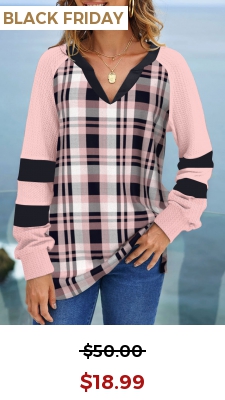 Pink Tartan Print Long Sleeve Sweatshirt