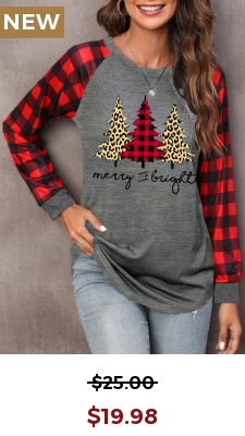 Red Christmas Tree Print Long Sleeve Sweatshirt