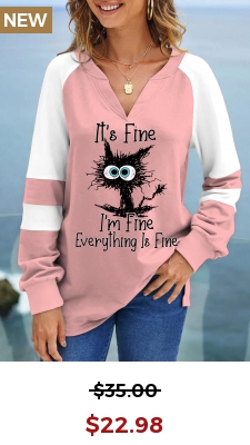 Light Pink Patchwork Letter Print Long Sleeve Sweatshirt