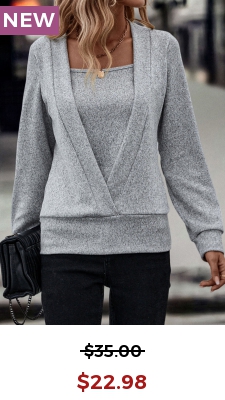 Grey Fake 2in1 Long Sleeve Sweatshirt
