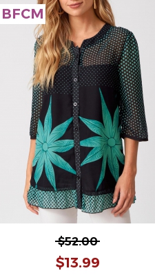 Polka Dot Button Up 3/4 Sleeve Blouse