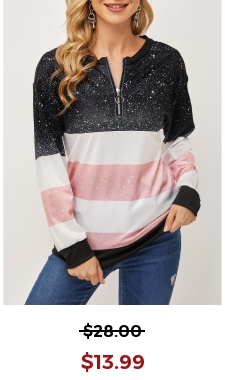 Long Sleeve Quarter Zip Contrast T Shirt
