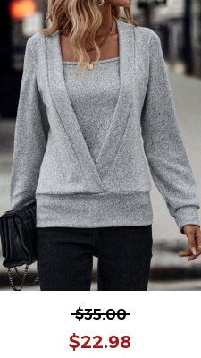 Grey Fake 2in1 Long Sleeve Sweatshirt