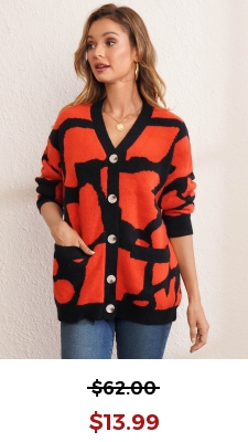 Button Up Pocket Design Long Sleeve Cardigan