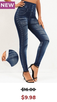Denim Blue High Waisted Ankle Length Leggings
