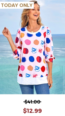 Rainbow Color Polka Dot Long Sleeve T Shirt
