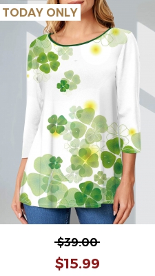 White Patricks Day Four Leaf Clover T Shirt