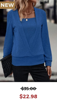 Dark Blue Fake 2in1 Long Sleeve Sweatshirt