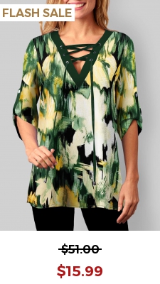 Lace Up Multi Color Patricks Day Blouse