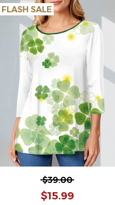 White Patricks Day Four Leaf Clover T Shirt