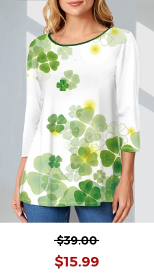 White Patricks Day Four Leaf Clover T Shirt