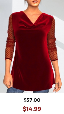 Polka Dot Red Velvet Stitching Valentines T Shirt