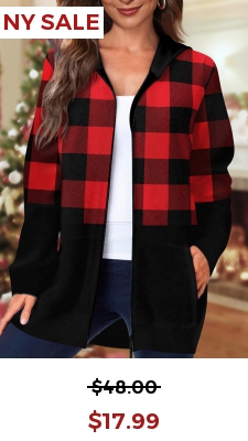 Black Pocket Tartan Print Long Sleeve Coat