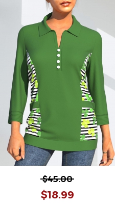 Green Patricks Day Four Leaf Clover T Shirt