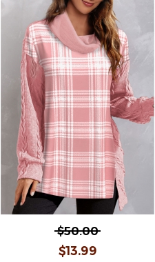 Pink Twisted Tartan Print Long Sleeve Sweatshirt