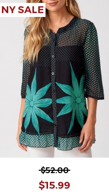 Polka Dot Button Up 3/4 Sleeve Blouse