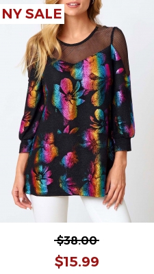 Fishnet Panel Colorful Round Neck Sweatshirt