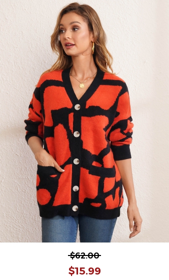 Button Up Pocket Design Long Sleeve Cardigan