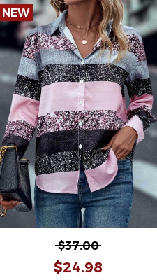 Pink Button Long Sleeve Shirt Collar Blouse