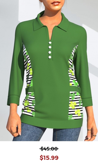 Green Patricks Day Four Leaf Clover T Shirt