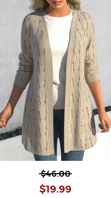 Light Camel Lace Long Sleeve Coat