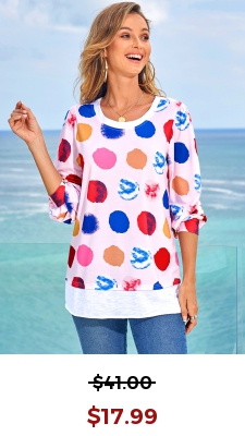 Rainbow Color Polka Dot Long Sleeve T Shirt