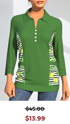 Green Patricks Day Four Leaf Clover T Shirt
