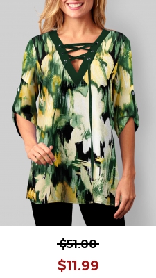 Lace Up Multi Color Patricks Day Blouse