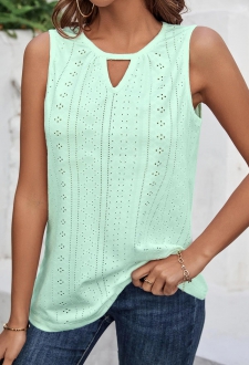 Light Green Cut Out Tank Top