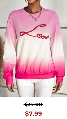 Pink Letter Print Long Sleeve Valentine\\\\\\\\\\\\\\\\\\\\\\\\\\\\\\\\\\\\\\\\\\\\\\\\\\\\\\\\\\\\\\\\\\\\\\\\\\\\\\\\\\\\\\\\\\\\\\\\\\\\\\\\\\\\\\\\\\\\\\\\\\\\\\\'s Design T Shirt