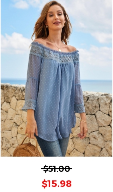 Lace Stitching Stringy Selvedge Off Shoulder Blouse